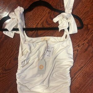 Elegant White Ruched Top